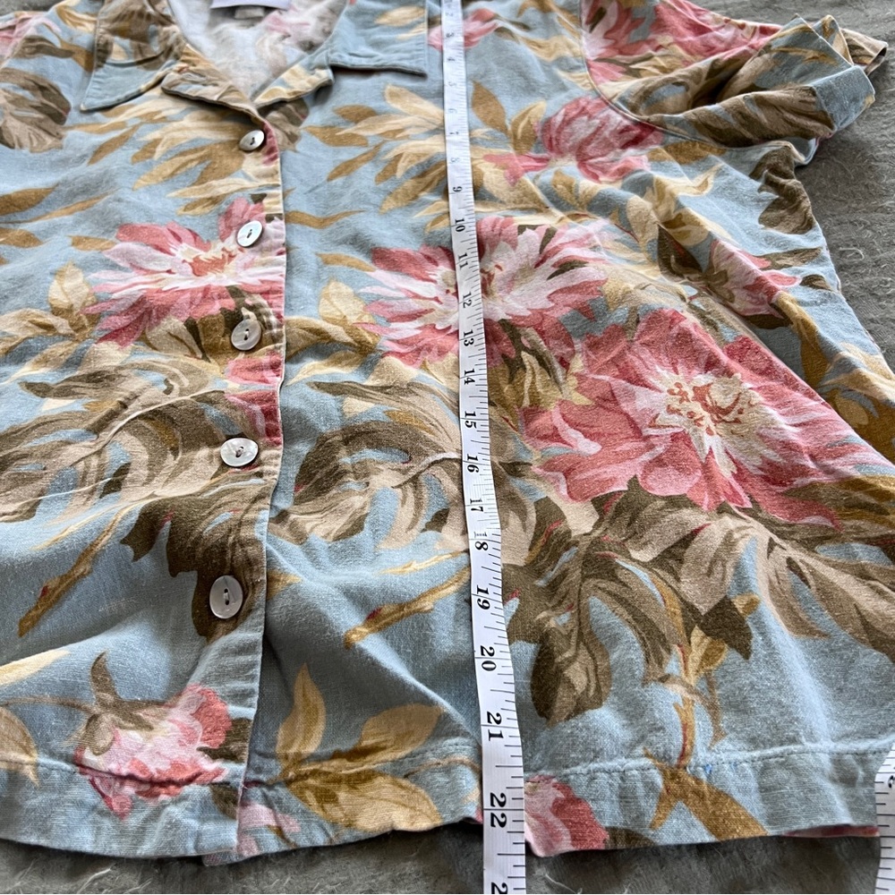 Blair Women’s Linen Blend Floral Lightweight Button Up Shirt Size XL - Picture 5 of 8